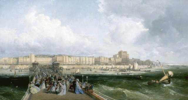 Oil painting of Brighton seafront from the West Pier