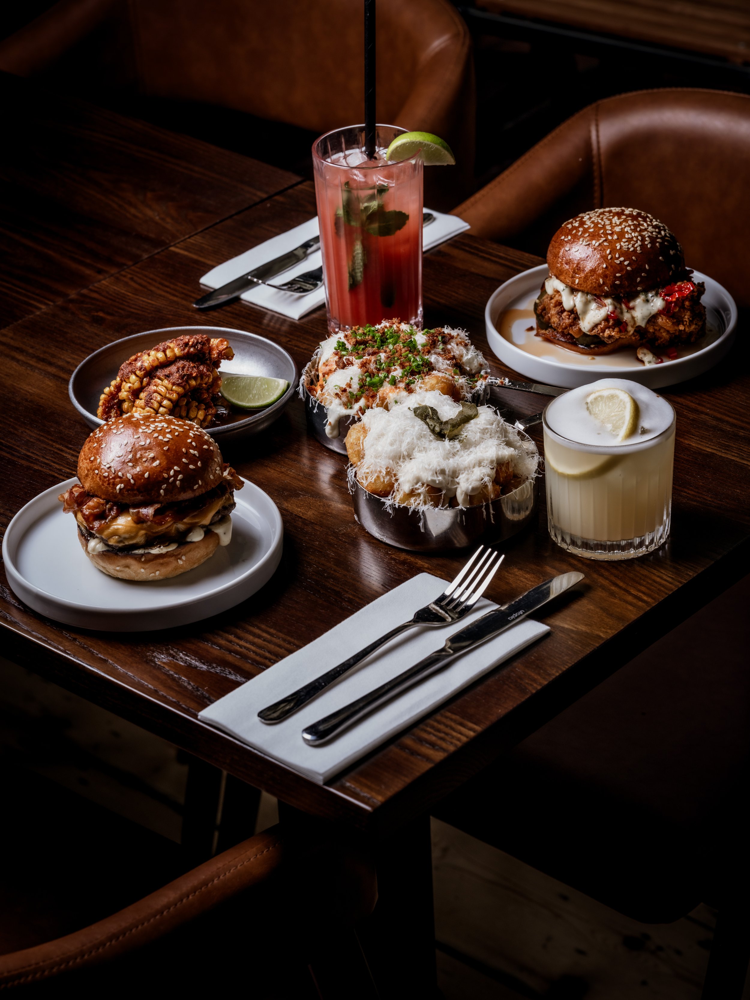 Burger, fried chicken and side dishes served at Burger & Beyond Brighton. Photo: Burger & Beyond